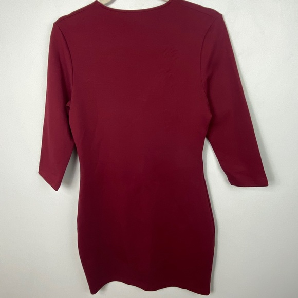 Alexander McQueen 3/4 Sleeve Zip Oxblood Dress L - Picture 7 of 12